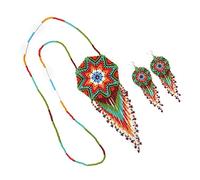 Native American Style Layered Beaded Necklace- Ukrainian beaded Necklace Native Handmade Seed Bead Necklace,Tribal ethnic beaded necklace (Pattern 10 EM)