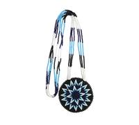 Native American Style Seed Beads beaded Layered Medallion Tribal ethnic Beaded Necklace MN-25-33, One Size, Glass, No Gemstone
