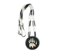 Native American Style Seed Beads beaded Layered Medallion Tribal ethnic Beaded Necklace MN-25-33, One Size, Glass, No Gemstone