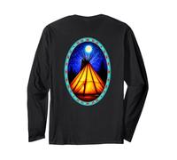 Native American Teepee Moonlight TEE Back Print Long Sleeve T-Shirt