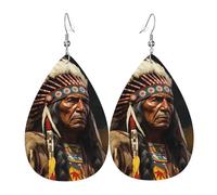 Native American The Old Chief Women Drop Earrings Anti-Oxidation Hook Earring Elegant Dangle Earrings For Multiple Piercings Ceremonies Vacation