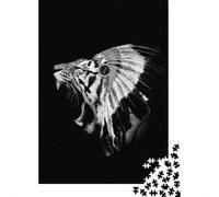 Native AMERICAN Tiger 1000 Pieces Jigsaw Puzzle, Animal Theme Puzzle for Adults, Relaxing Gift Idea, 70x50cm/1000pcs