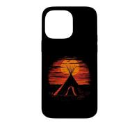 Native American Tipi Tent Indian Tribe Landscape Sunset Case for iPhone 14 Pro Max
