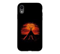 Native American Tipi Tent Indian Tribe Landscape Sunset Case for iPhone XR