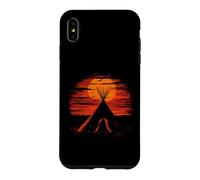 Native American Tipi Tent Indian Tribe Landscape Sunset Case for iPhone XS Max