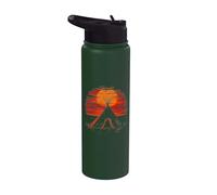 Native American Tipi Tent Indian Tribe Landscape Sunset Stainless Steel Insulated Water Bottle