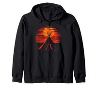 Native American Tipi Tent Indian Tribe Landscape Sunset Zip Hoodie