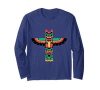 Native American Totem Pole Pacific Northwest Design Long Sleeve T-Shirt