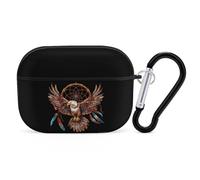 Native American Tribal Dream Catcher Eagle Earphone Case PC Bluetooth Earbud Case Headphone Cases Compatible with Airpods Pro Black-style