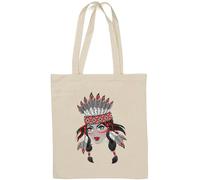 Native American tribal girl cute art Natural Cotton Tote Bag White