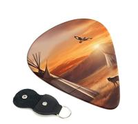 Native American Tribes Guitar Plectrums, 6 Guitar Plectrums, Printed on both sides for Electric Guitar Bass Ukulele (0.46 mm 0.71 mm 0.96 mm)