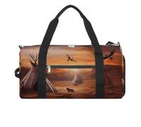 Native American Tribes Gym Bag for Women Men Shoe Compartment Waterproof Travel Bags Sports Duffle Bag for Sports Gyms Yoga