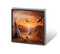 Native American Tribes Lapel Pin Brooches Square Fashion Brooch Pin Cute Button Badges Alloy Button Pins Enamel Pins Metal Pinback for Hat Shirt Clothing Bags