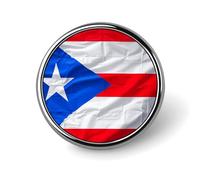 Native American Tribes Lapel Pin Round Brooch for Men & Women Alloy Suit Accessories, 1" Lightweight Tie Pin, Puerto Rico Flag, Circular