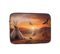 Native American Tribes Laptop Sleeve for Women Men, 15 Inch Waterproof Laptop Bag Lightweight Notebook Computer Cover Bag