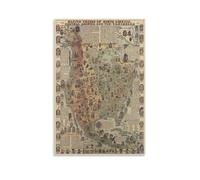 Native American Tribes Map Poster Decorative Painting Canvas Wall Posters And Art Picture Print Modern Family Bedroom Decor Posters 12x18inch(30x45cm)