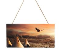 Native American Tribes Rectangular MDF Wood Plaque Wall Art with Full Print and Hanging Rope for Home Wall Decor, Farmhouse Sign for Door, Window or Wall (Multiple Sizes)