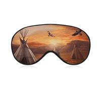 Native American Tribes Sleep Mask for Women Men Side Sleeper Eye Cover with Adjustable Strap Soft Breathable Blackout Mask Slip-Free Deep Sleeping Travel Essentials