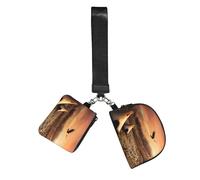 Native American Tribes Wristlet Keychain Wallet Pouch with Strap Double Zipper Small Coin Purse Portable Wrist Bag for Travel Gym Daily Use