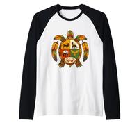 Native American Turtle Spirit Indigenous Medicine Wheel Raglan Baseball Tee