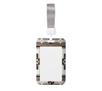 Native American Vertical Id Card Badge Holder with Neck Strap, Printed Waterproof Name Card Holder for Work Office Nurse School