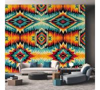 Native American Wallpaper Mural, 3D Effect Boho Western Aztec Photo Wallpaper, 400cmx280cm Silk Cloth Wall Art Roll Wallpapers for Wall Covering B-424