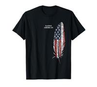 Native American with American Flag DNA Indian Feather T-Shirt