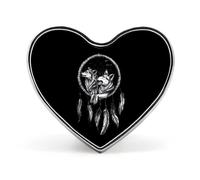 Native American Wolf Dream Catcher Funny Lapel Pins Heart Button Brooch Badge Pin Hat Clothes Bag Jewelry for Men Women
