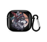 Native American Wolf Feather Bluetooth Headset Cover Hard Shell Earbuds Case Protective Cover Compatible with Airpods 3