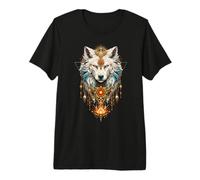 Native American Wolf Spirit Native Animal Tribal Art Premium T-Shirt