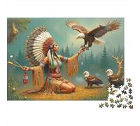 Native American Woman_1 Jigsaw Puzzles 1000 Pieces Using Premium Cardboard Centenary Jigsaws for Cognitive Stimulation in Team Building Games 52x38cm/1000pcs