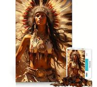 Native American Woman in H 1000 Piece Jigsaw Puzzles for Adults Jigsaw Fine Logic Toy Quiet Fun Neat Edge Memorable Gift (50x75cm)