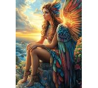 Native American Woman with Wings at Sunset 1000 Piece Jigsaw Puzzle Pack Wildlife Pet Teens Beginners Cognitive Development Puzzle Fans Group Play High-grade Rigid Cardboard 1000 PCS