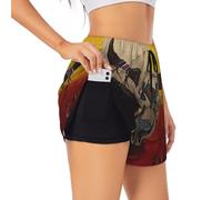 Native American Women's Athletic Shorts Summer Daily Leisure Jogging Cycling Outdoor Exercise Black