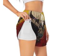 Native American Women's Athletic Shorts Summer Daily Leisure Jogging Cycling Outdoor Exercise White