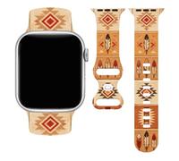 Native American Yellow Watch Band Compatible With Apple Watch 38mm 40mm 41mm, IWatch Band Silicone Strap Replacement For Wristbands Series 11 10 9 8 7 6 5 4 SE Ultra 3 2 1 For Adults Women Men Ladies