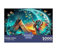 Native Americans And The Moon 1000 Piece Nature Jigsaws Puzzles for Adults And Kids Family Puzzle Educational Games 1000 Pieces Fun, Challenging & Brainteasing Adults Jigsaw Puzzle Challenge High Diff