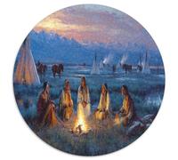 Native Americans, Campfire, Indian Tents, And Horses Rätsel Für Erwachsene || 1000pcs (67.5x67.5cm) Puzzles Lernspiele Home Decor Puzzles