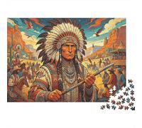 Native Americans Jigsaw Puzzles 1000 Pieces Recycled Paper Mohicans Puzzle for Boy & Girl Fun Present & Activity for Home Great Gift for Child‘s Birthday 38x26cm/1000pcs