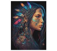 Native Americans Jigsaw Puzzles for Adults 300 Piece Wooden Puzzle for Kids Challenging Game 42×30cm