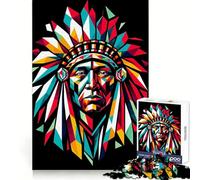 Native Americans Wpap 1000 Piece Jigsaw Puzzles for Adults Teenagers Logic Toy Relax Time Precision Cut (38x26cm)
