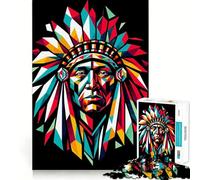 Native Americans Wpap 1000 Piece Jigsaw Puzzles for Adults Teenagers Logic Toy Relax Time Precision Cut (38x26cm)