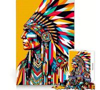 Native Americans Wpap 1000 Pieces Jigsaw Puzzles for Adults Strong Logic Toy Relaxing Fun Clear Edge Memorable Gift (38x52cm)
