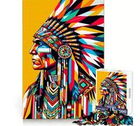 Native Americans Wpap 1000 Pieces Jigsaw Puzzles for Teenagers Improve Recall Quiet Hobby Exact Edge Birthday Gift (50x75cm)