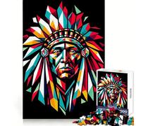 Native Americans Wpap Adult Jigsaw Puzzles 1000 Pieces Mind Exercise Toy Calming Play Design Assembly Amazing Present (50x75cm)