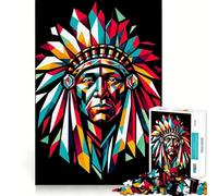 Native Americans Wpap Adult Jigsaw Puzzles 1000 Pieces Mind Exercise Toy Calming Play Design Assembly Amazing Present (50x75cm)