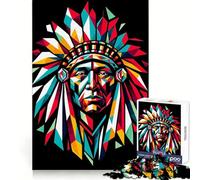 Native Americans Wpap Adult Jigsaw Puzzles1000 Pieces Mind Exercise Toy Tension Relief Design Assembly Lovely Present (38x52cm)