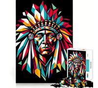 Native Americans Wpap Adult Jigsaw Puzzles1000 Pieces Mind Exercise Toy Tension Relief Design Assembly Lovely Present (38x52cm)