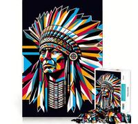 Native Americans Wpap Jigsaw Puzzles for Teenagers 1000 Pieces Think Toy Soothing Fun Clean Cut Art Collectible (38x26cm)