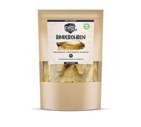 Native BEEF EARS dried | For dogs | Without a shell | Particularly low in fat & high in protein | Long chewing fun | Tooth cleaning | Without chemicals & artificial additives | 6 pieces | German manufacture